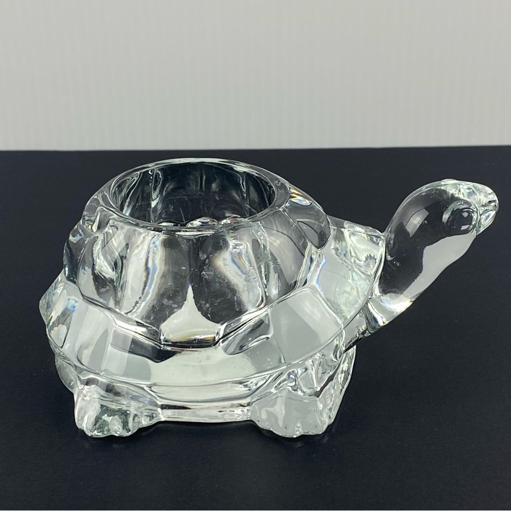 Crystal Turtle Votive Candle Holder by Indiana Glass Vintage